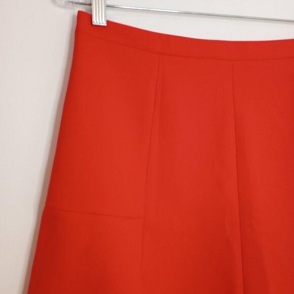 J. Crew Fluted Skater Skirt in Bright Poppy - Picture 4 of 9